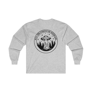 Great Smoky Mountains National Park Ultra Cotton Long Sleeve Tee | May the Forest Be With You Shirt | UFO Funny alien tee