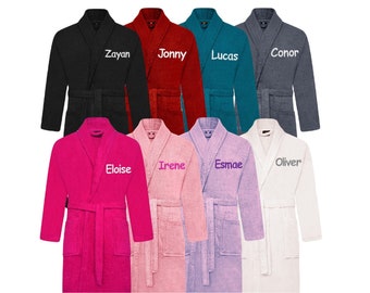 Personalised Adults Toweling Robe 500 GSM 100% Egyptian Cotton Bathrobe Bath Robe Gift Unisex