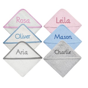 Personalised Embroidered Baby Hooded Towel baby Perfect Christening Gift ANY NAME!