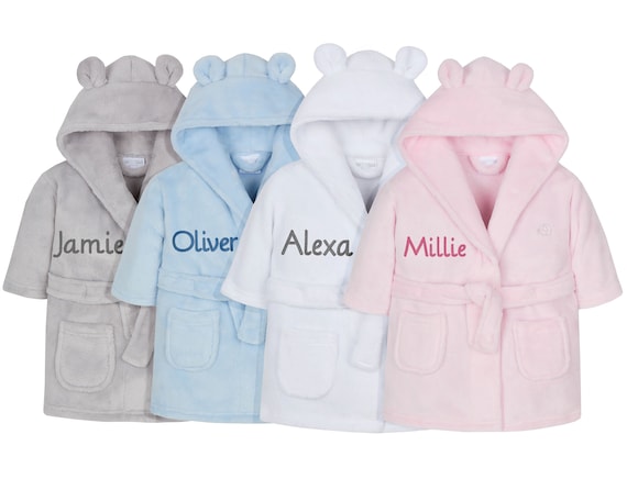 Personalised baby robe and towel Clearance