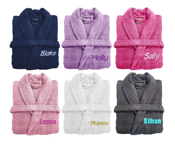 Personalised Embroidered Toweling Robe 500 GSM 100 Egyptian