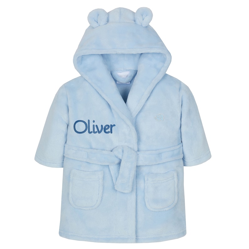 Personalised Baby Dressing Gown Bath Robe Embroidered Name Etsy UK