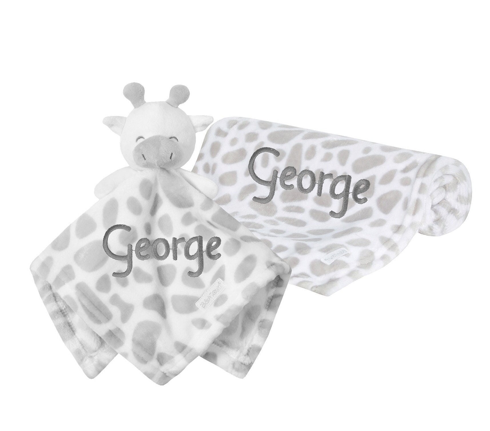 Personalised Baby Gift Sets Embroidered Giraffe Comforter Blanket Personalised Baby Boy girl Gift Set Baby Shower Etsy Canada