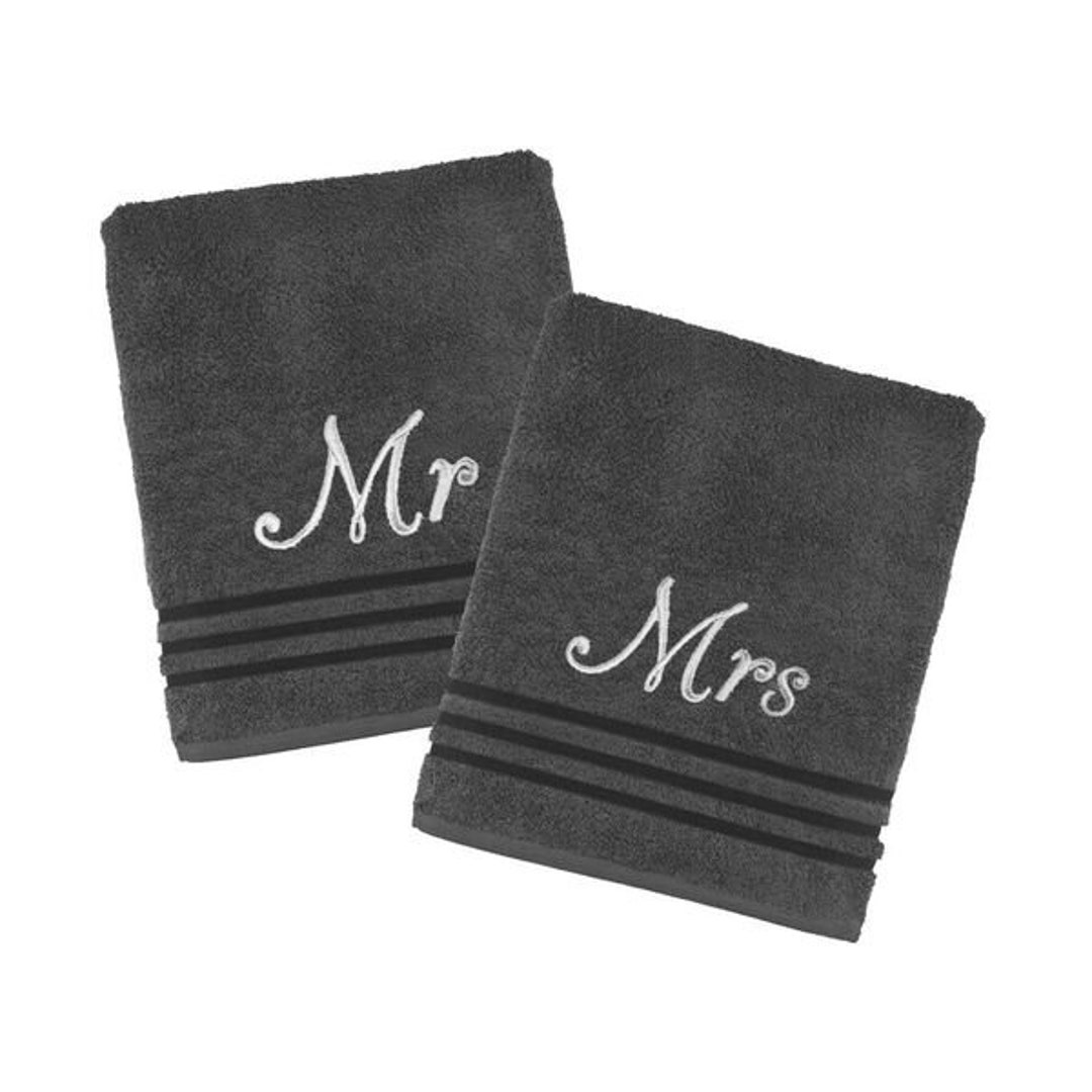 2 X Personalized Luxury Bath Towels His Hers/mr Mrs 100 Etsy UK