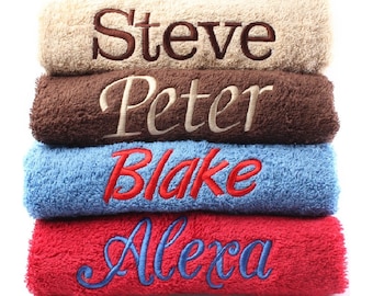 Personalised Face Cloth Towel  Ideal Gift Any Name 100% Egyptian Cotton Gift 12 Colour Towels Available