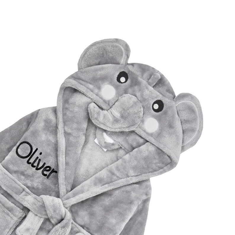 Personalised Embroidered Baby Robe Dressing Gown Towel Hat Etsy UK