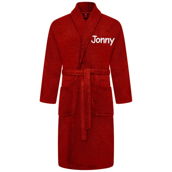 Embroidered towelling robe shop