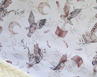 Wizard Owl Baby Blanket: Minky Cuddle Blanket, Woodland Nursery