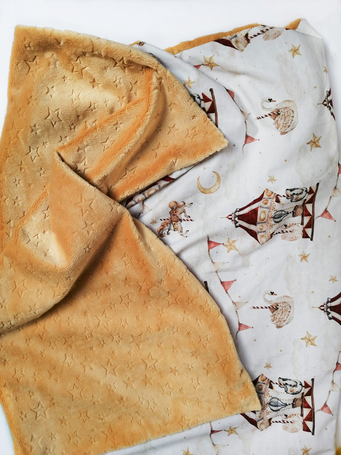 Lovie Blanket Carousel Baby Blanket Vintage Circus Stroller Etsy