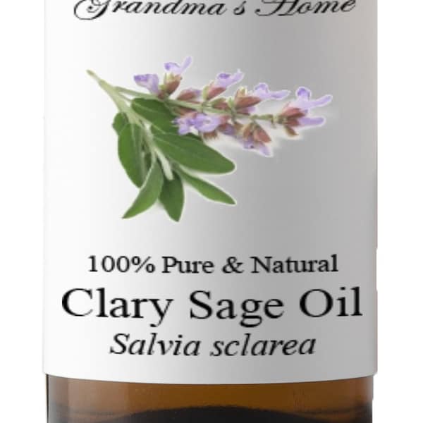 Organic Clary Sage Oil - 5 mL+ Grandma's Home 100% Pure and Natural Therapeutic Aromatherapy Grade Essential Oils