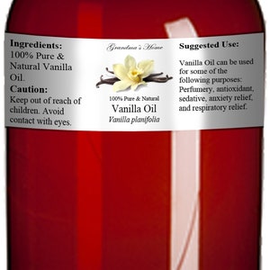 16 oz Vanilla Essential Oil 100% Pure Therapeutic Grade Essential Oil by Grandma&#39;s Home