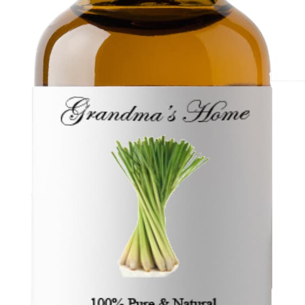 Lemongrass Essential Oil- 5mL+ Grandma's Home 100% Organic, Pure and Natural Therapeutic Aromatherapy Grade Essential Oils