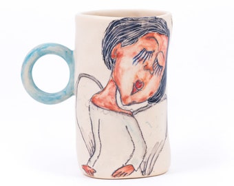 Schutzengel Tasse, 5 Unzen Becher Verlust der Mutter Sympathie Geschenk, Schutzengel Geschenk für Männer, Kleine Kaffeetasse personalisiert, Handgemalte Kaffeetasse