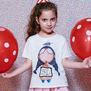 Don't fret my pet design on girls' tshirt for ages 2-16. Cute and fun kids' tshirt, Miss Art design trendy & stylish tee for girls!