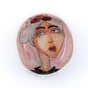 Romantic style pottery bowl, customizable & personalized gift, cute housewarming present. One of a kind pottery art, handmade - hand painted