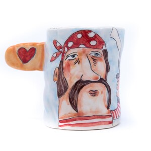 Pirate coffee mug, Ceramic mug for him, Personalized gift, Funny mug, Funny gift for men, Custom mug, Handmade ceramic mug, Personalized mug