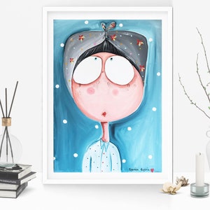 Kolorowy wydruk A3, Funky plakat artystyczny, Ekologiczny wydruk, Ekologiczne prezenty dla przyjaciół, Fantazyjny wydruk artystyczny, Odważny wystrój pokoju, Zabawne prezenty dla