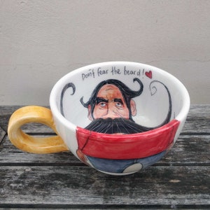 40 oz cup, Personalized coffee mug for men, Soup mug pottery, Handmade pottery bowl with handle, Soup mug with handle, xl coffee cup, Hand