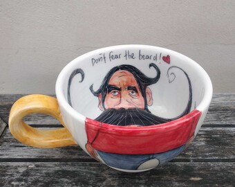40 Unzen Tasse, personalisierte Kaffeebecher für Männer, Suppe Becher Keramik, handgemachte Keramikschale mit Griff, Suppe Becher mit Griff, Xl Kaffeetasse, Hand