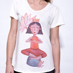 Yoga shirt v neck, Cute shirt for women, Painting on clothes ,Artsy shirt, Cute graphic tees for teens, Birthday gift for sister, Girlfriend