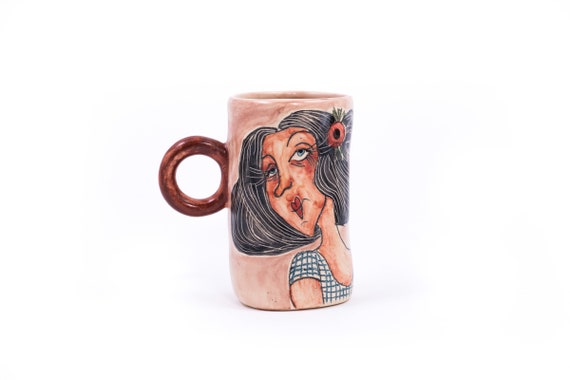 5oz Mug Small Coffee Mug Personalized, Hand Painted Coffee Cups, Round  Handle Mug, Girly Gifts for Woman, Handmade Pottery Mug Name, Cute - Etsy