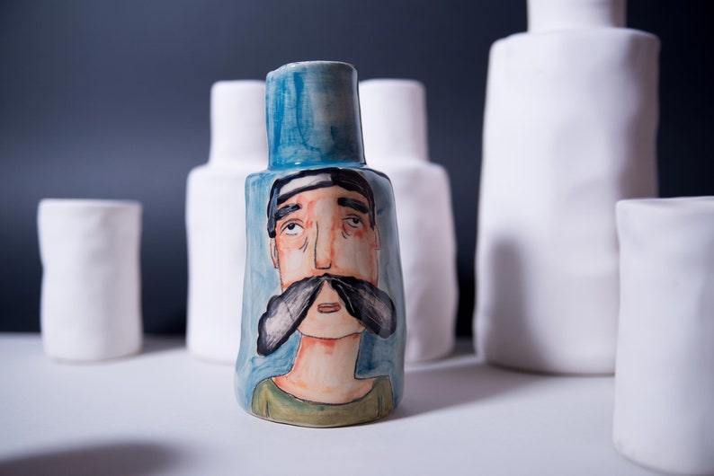 Download Ceramic bottle with cork Handmade bottle Summer drinkware ... Yellowimages Mockups