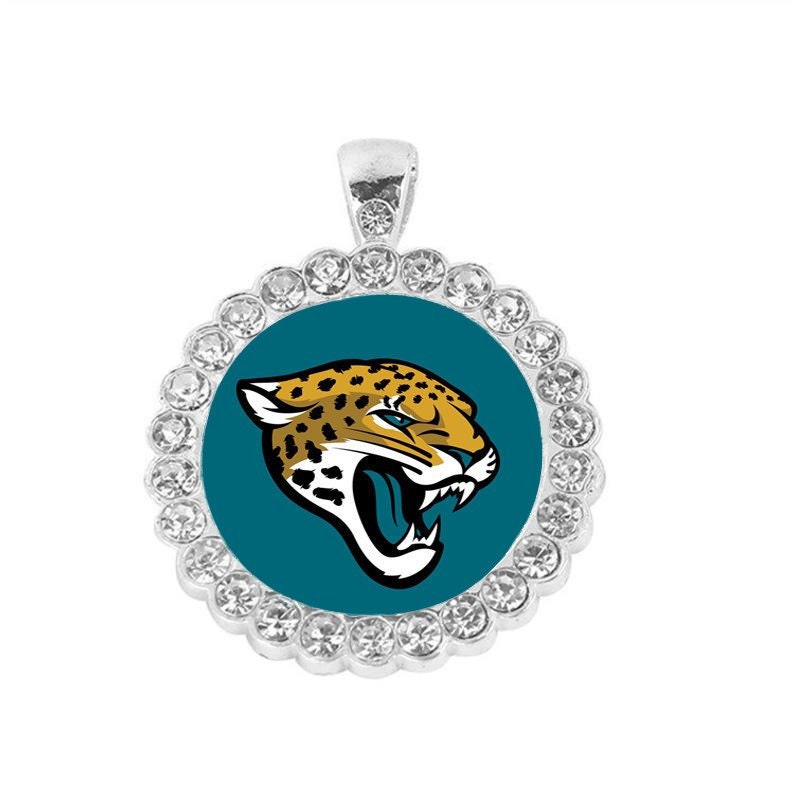 Jacksonville Jaguars Dainty Silver Rhinestone Pendant Necklace Etsy