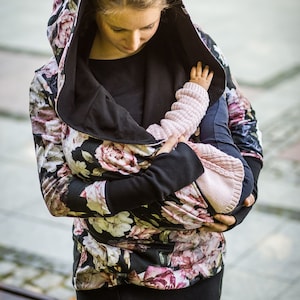 Breastfeeding Sweatshirt GREYSE 5in1 Maternity hoodie. Front/back carry.