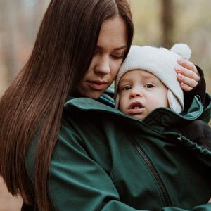 Maternity Babywearing Jacket GREYSE softshell. Front/back carry. pregnancy jacket.