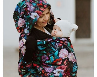 Sudadera 5 en 1 para portear bebés: sudadera de maternidad de algodón orgánico, para llevar delante y detrás