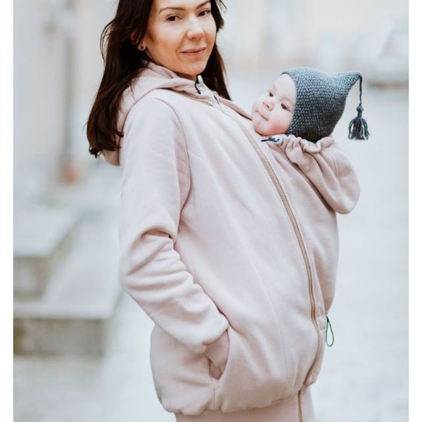 Babywearing Sweatshirt GREYSE Maternity hoodie . Front/back carry.