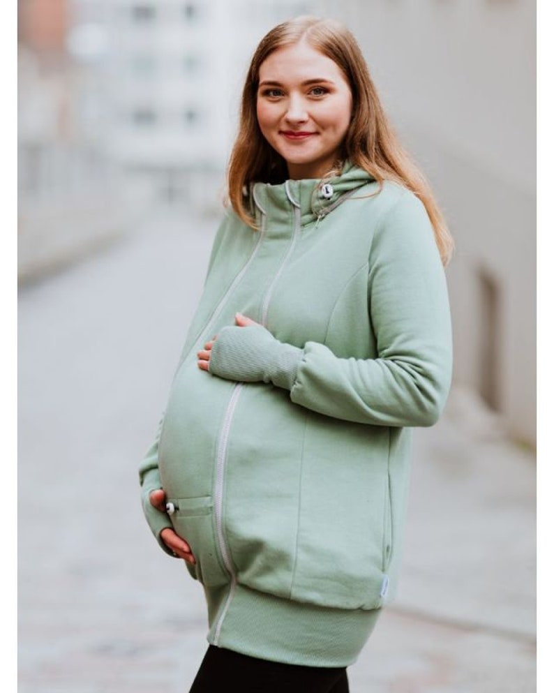 Devant/arrière Manteau de portage Maternité Veste de portage de grossesse image 4