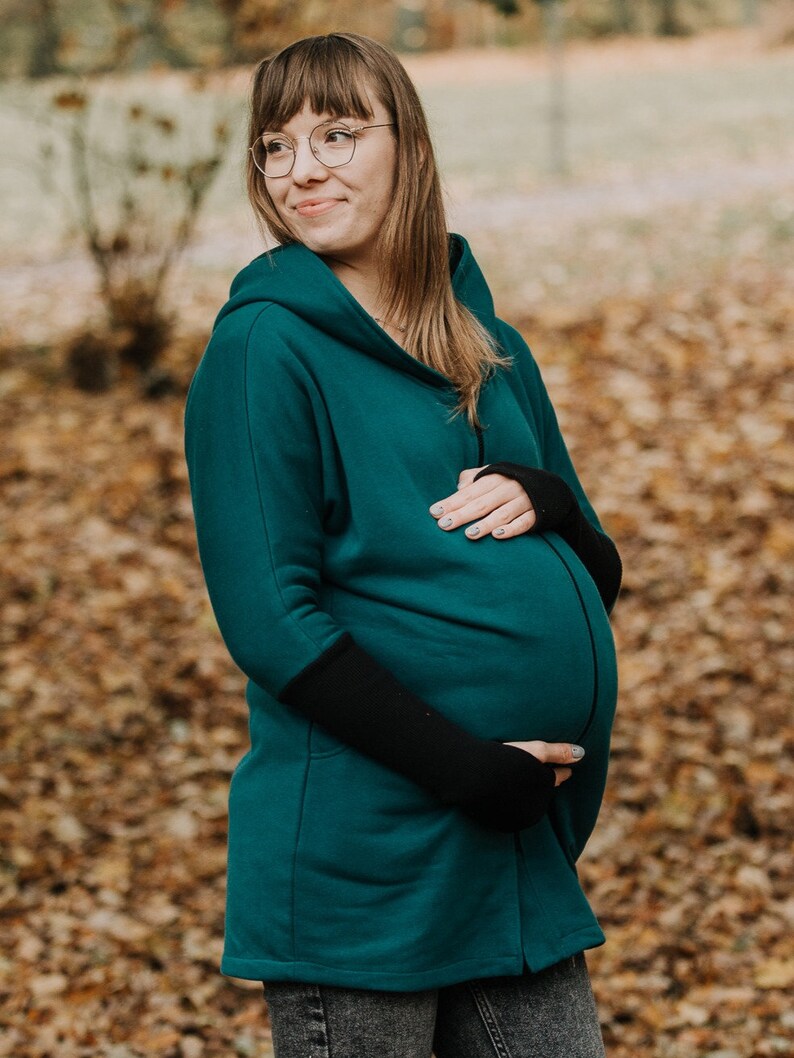 Pregnancy, Maternity Frontback carry Babywearing COAT-HOODIE 4in1 Greyse