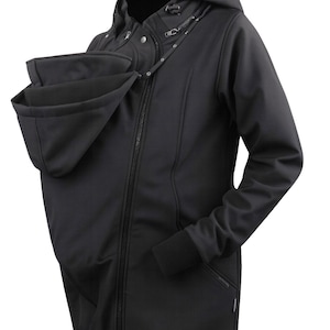 Jaqueta de maternidade GREYSE softshell. Carregável na frente e atrás. Jaqueta para gestantes.