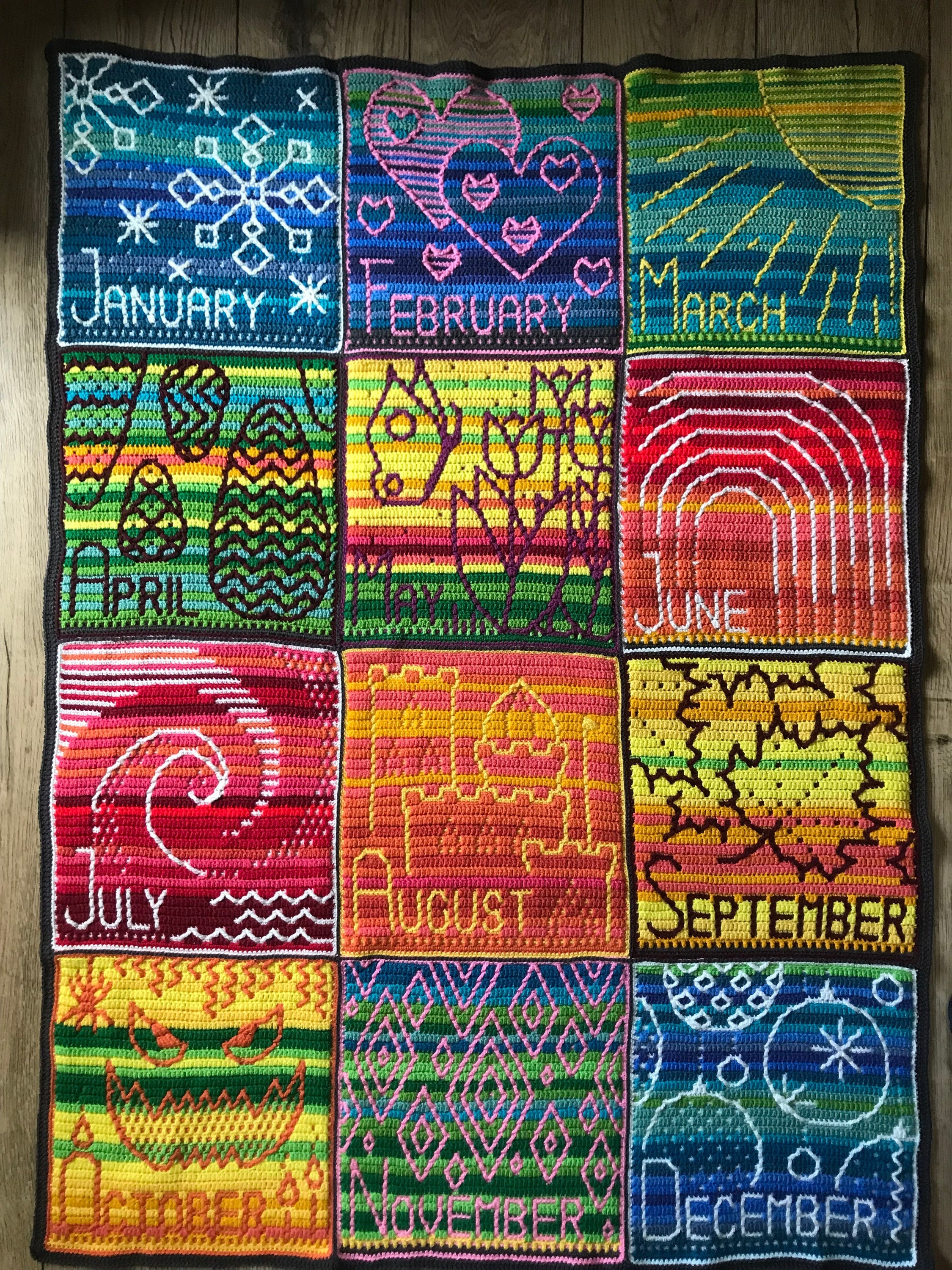 Temperature Blanket: Whole Year