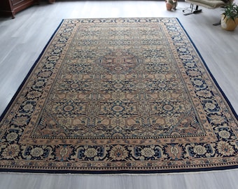 7'2''x10'9'' Antique Serapi  Rug circa 1870,  Large Allover Design Low Piled Rug  / C-6287
