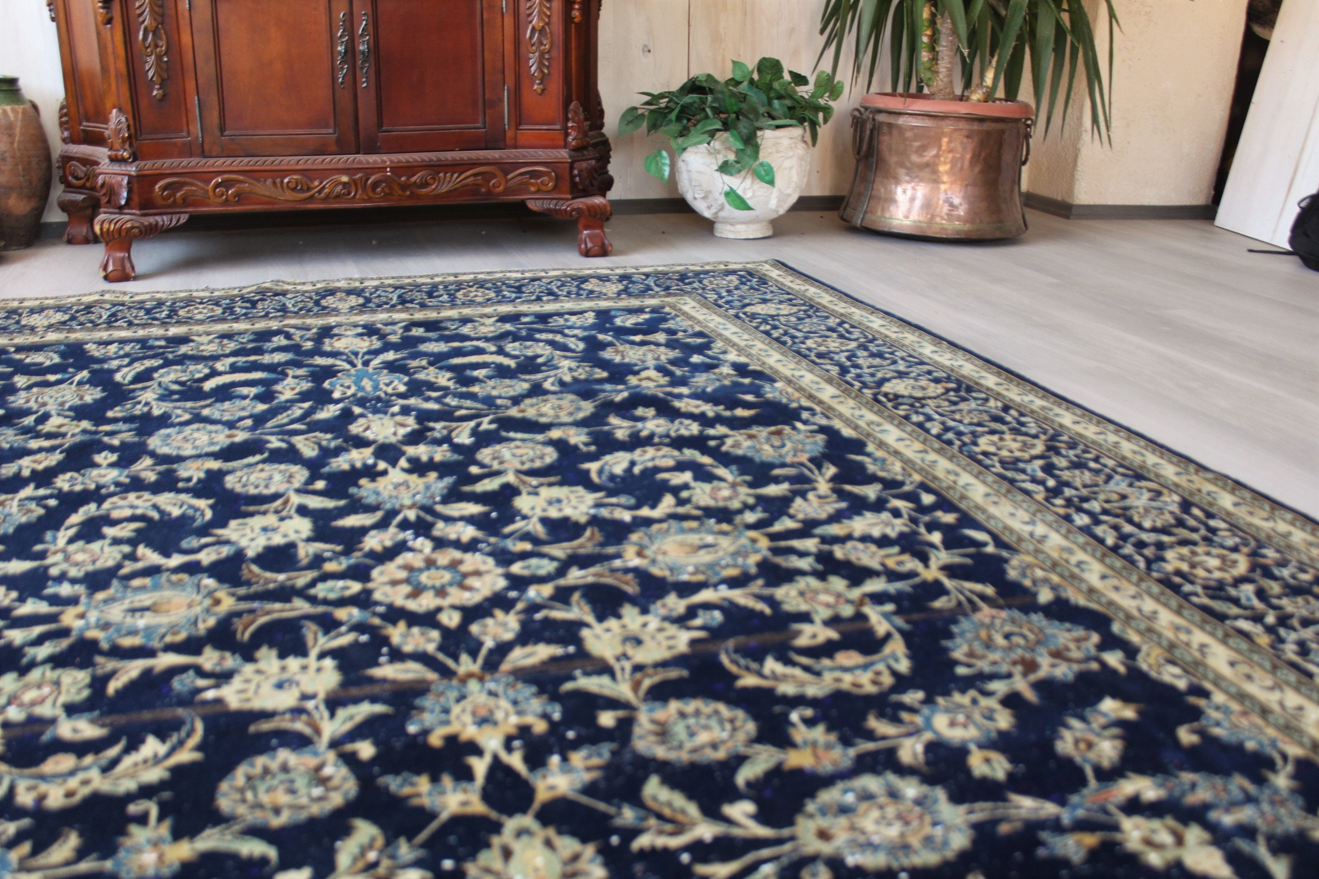 Large Vintage Rug Vintage Hereke Rug Large Oriental Rug Etsy UK