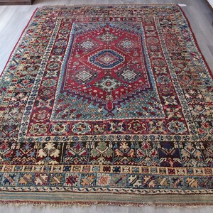 Antique BERGAMA Rug, Rug from 1800s , Special Collection Rug / C-4738 / 7'x10'3"