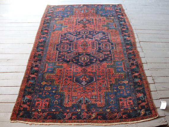 114×192 \"Forest walk”ViNTAGE TURKiSH RUG 7' x 11' - Vintage Turkish Area Rug, Purple - Zelarise