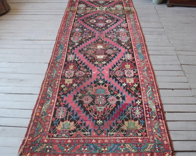 Featured listing image: 3'6"x9'8" ft Antique Caucassion collection runner rug