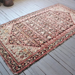 4'10''x9'10'' Antique Armenian Rug, Genuine Hand knotted Armenian  Rug, Vintage Armenian Karabagh Rug, Special Antique Rug