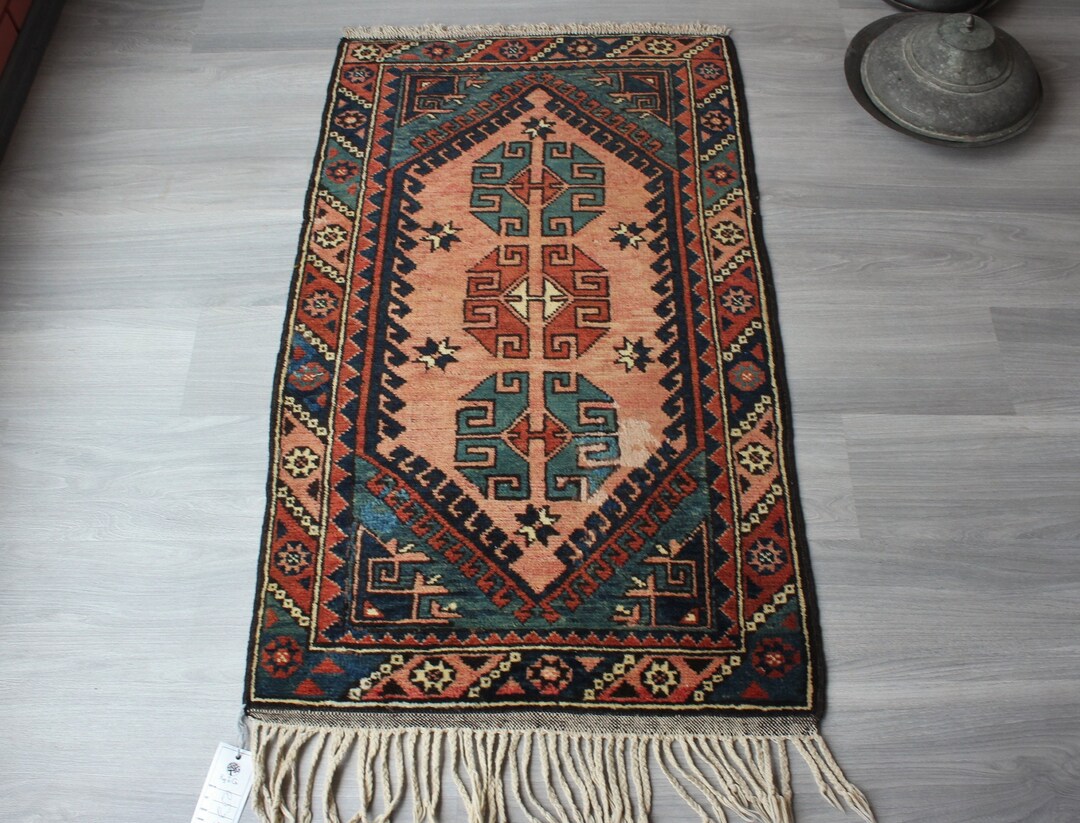 Small Vintage Rug, Small Ethnic Rug, Ethnic Handwoven Rug, Bohemian ...