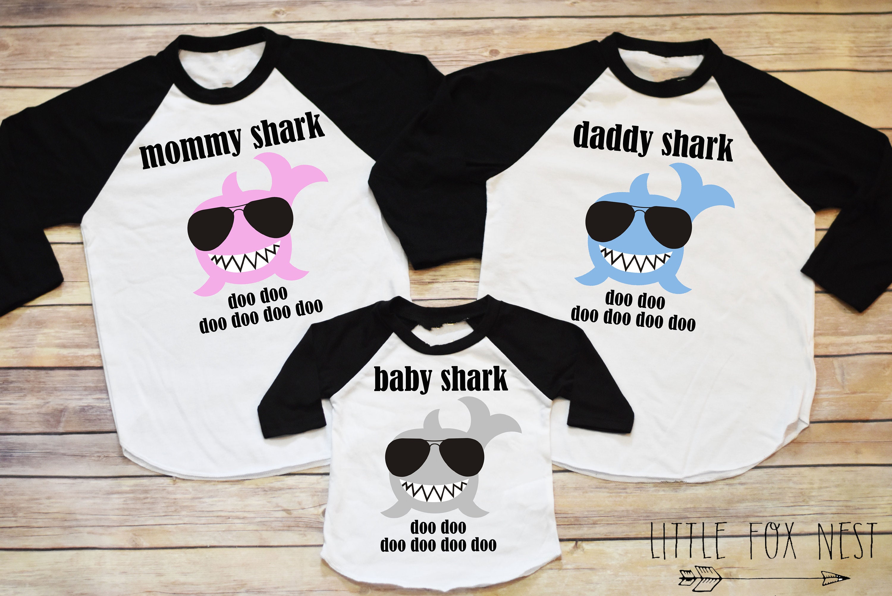 Download Shark Birthday Baby Shark Mommy Shark Daddy Shirt Shark | Etsy
