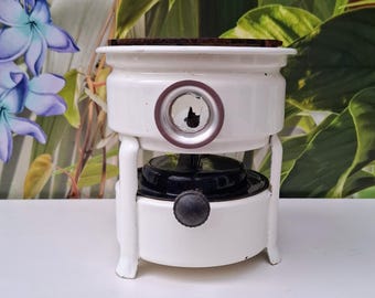 Vintage Cream Single-burner Kerosene Stove - Cooking - Enamel - Camping - Retro