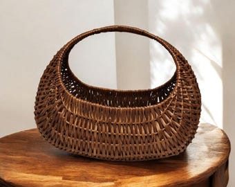Vintage Weidenkorb mit Henkel - Gondelkorb - Sehr dekorativ - Landhausstil