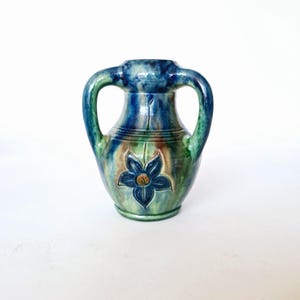 Vintage Torhout Pottery - Flemish pottery - art pottery vase with three handles - flower decoration