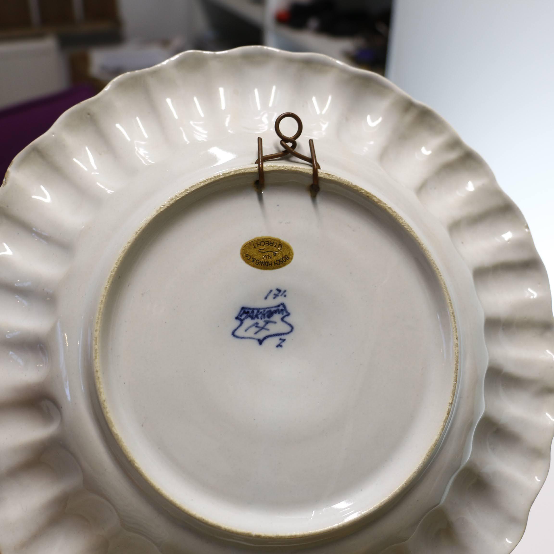 B-Set /  Tichelaar Makkum サイドプレート Wall Plate Makkum Tichelaar 171 - Pleated Dish - Royal Tichelaar