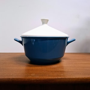 Vintage-Schale mit Deckel, Jubilant Blue für Fris Edam – Willem Hendrik de Vries, 1958 – Sammlerstück – Geschirr – Kochgeschirr – Dekoration – Küche