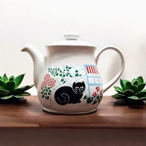 Vintage Sadler Black Cat Tekanna - Tillverkad i England - Samlarobjekt - Kök / Dekorativ