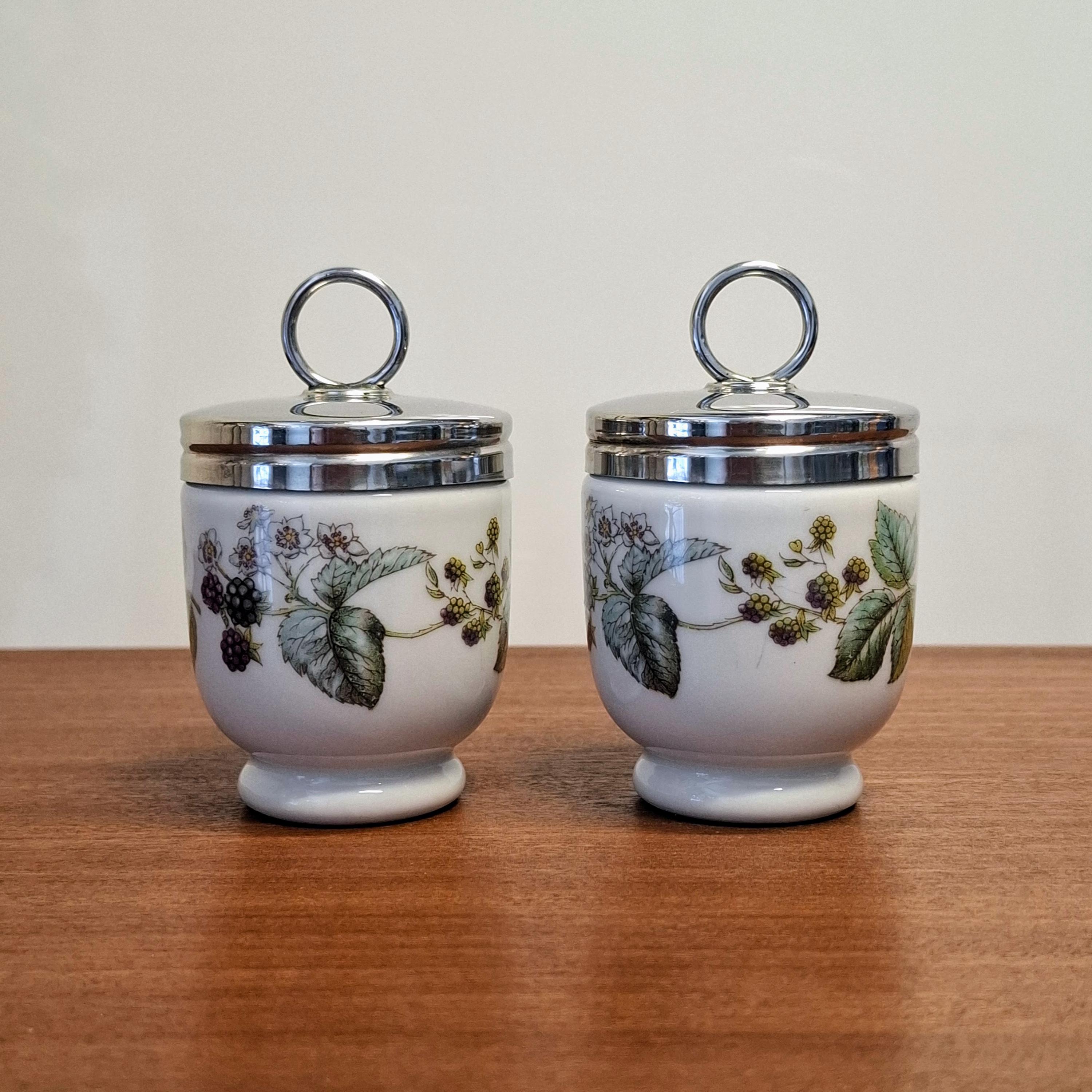Set Di 2 Cuociuova In Ceramica Con Coperchio, Per Uova In Camicia, Al Vapore, Dessert E Mini Soufflé